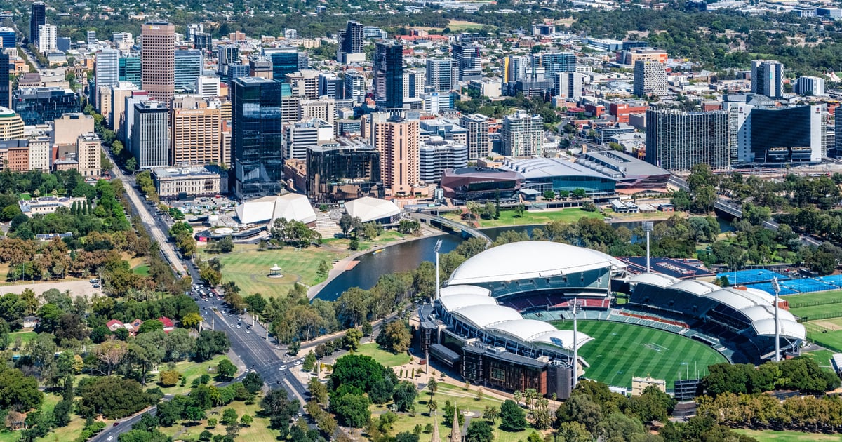 An Aerial picture of the Adelaide CBD