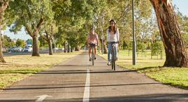Two people on the bike