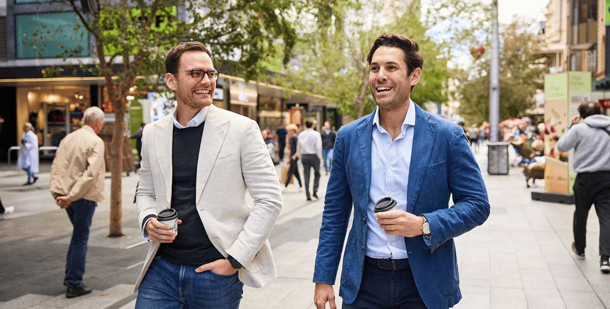 Rundle Mall, B2B  men in suits
