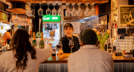 Smiling hotelier at a pub