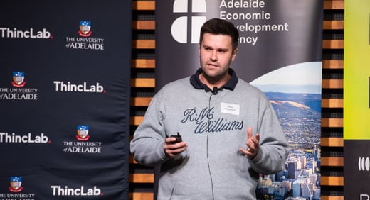 A person presenting at a ThincSeed event